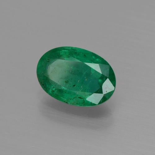 1.43カラットの天然クールグリーンエメラルド（9.2×6.4 mm・オーバルカット）