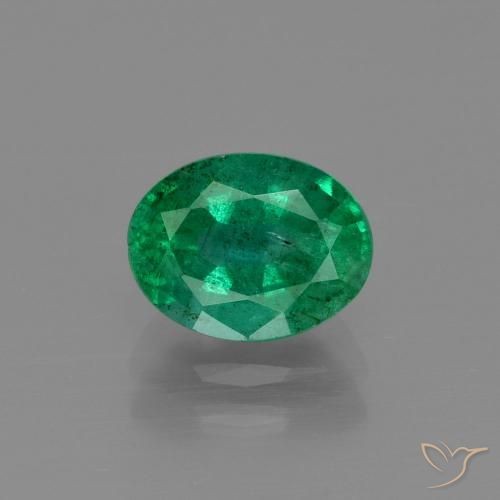 1.55ct 天然 ミディアムグリーン エメラルド, 楕円形, SI-I1