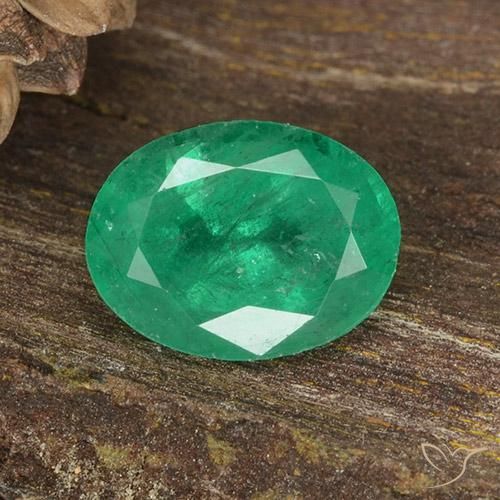1.07ct 天然 ジェイドグリーン エメラルド, 楕円形, I1