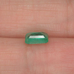0.52カラットの天然グリーンエメラルド（6×3.9 mm・エメラルドカット）