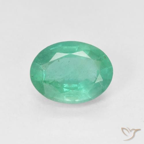 1.62ct 天然 ブルーグリーン エメラルド, 楕円形, SI
