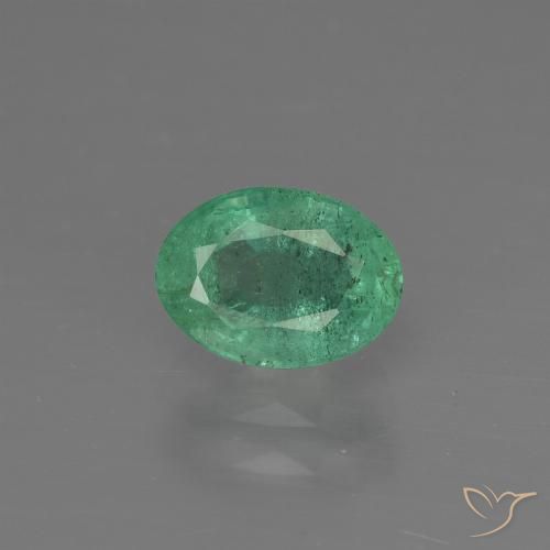 0.95ct 天然 ミディアムグリーン エメラルド, 楕円形, SI