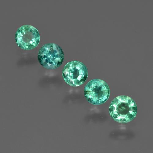 1.02カラットの天然薄いエメラルドグリーンエメラルド（3.82 mm・ラウンドカット）