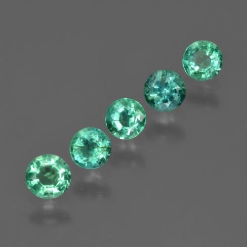 1.02カラットの天然薄いエメラルドグリーンエメラルド（3.82 mm・ラウンドカット）