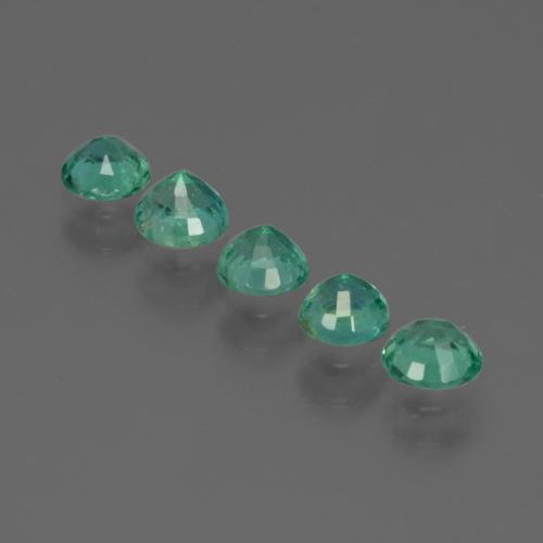 1.02カラットの天然薄いエメラルドグリーンエメラルド（3.82 mm・ラウンドカット）