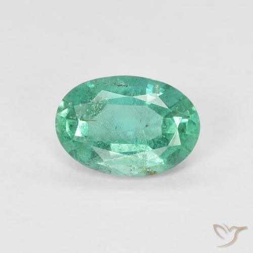 0.64ct 天然 クールグリーン エメラルド, 楕円形, SI