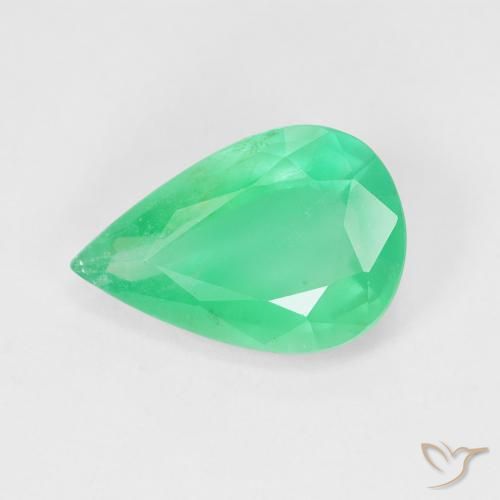 3.54ct 天然 ライトグリーン エメラルド, 洋梨の形, SI