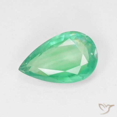 3.27ct 天然 鮮やかなグリーン エメラルド, 洋梨の形, SI