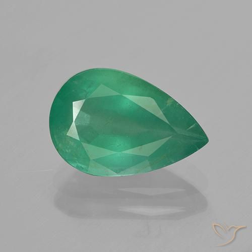 3.04ct 天然 ミディアムグリーン エメラルド, 洋梨の形, SI