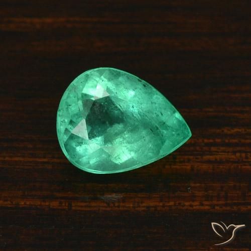 1.58ct 天然 クールグリーン エメラルド, 洋梨の形, SI-I1