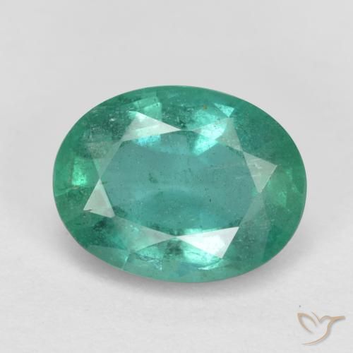 1.25ct 天然 ミディアムグリーン エメラルド, 楕円形, SI