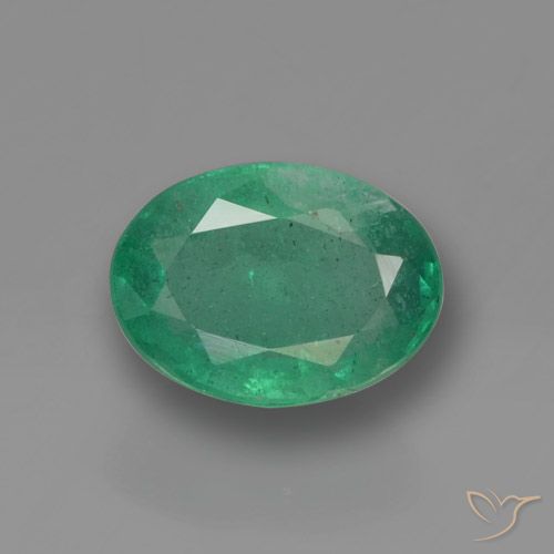 0.88ct 天然 クールグリーン エメラルド, 楕円形, SI-I1