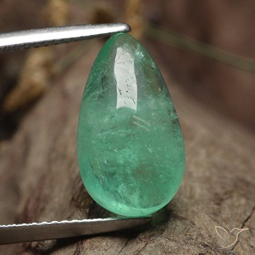 6.23ct 天然 ライトグリーン エメラルド, 洋梨の形, 半透明