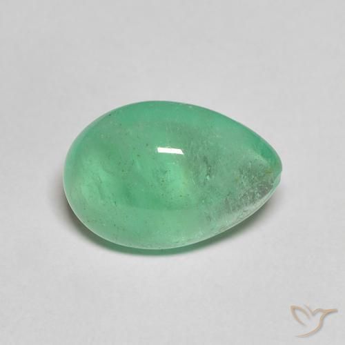 3.91ct 天然 ライトグリーン エメラルド, 洋梨の形, 半透明