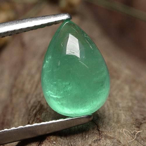 3.60ct 天然 ピスタチオグリーン エメラルド, 洋梨の形, 半透明