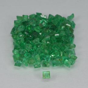 2.08カラットの天然ウォームグリーンエメラルド（1.3×1.2 mm・四角）