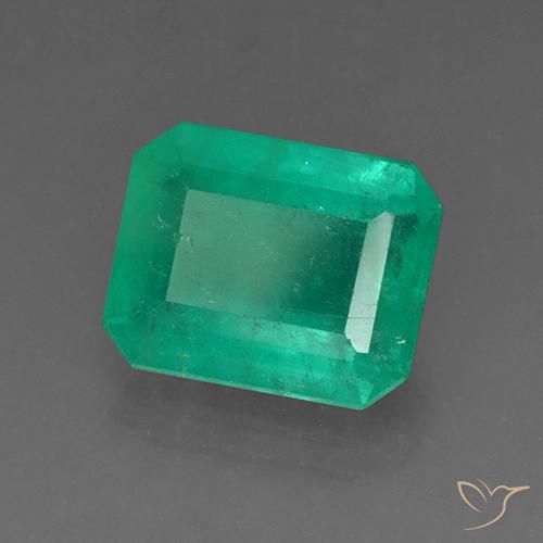 3.65カラットの天然ディープグリーンエメラルド、八角形 / エメラルドカット、SI