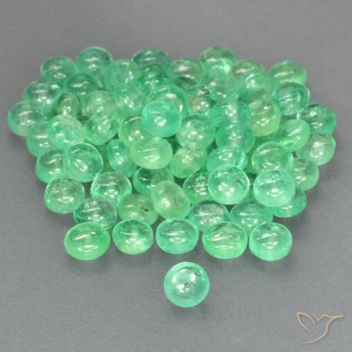 0.31ct 天然 薄い黄がかった緑 エメラルド, ラウンド, 透明