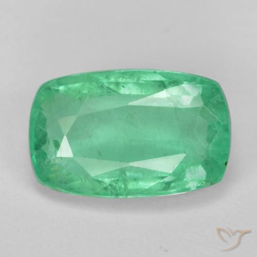 2.31ct 天然 ライトグリーン エメラルド, クッション, SI-I1