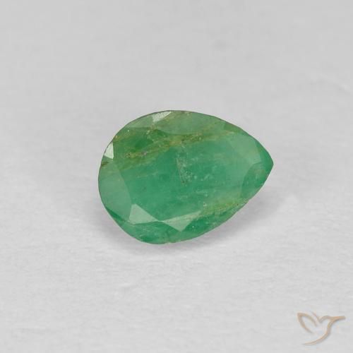 0.43ct 天然 ミディアムグリーン エメラルド, 洋梨の形, SI-I1