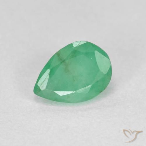 0.47ct 天然 鮮やかなグリーン エメラルド, 洋梨の形, SI-I1