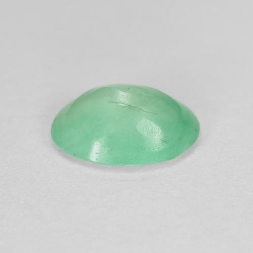 0.97カラットの天然ライトグリーンエメラルド（8.1×6.1 mm・オーバルカット）