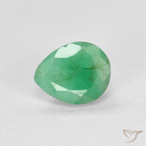 0.41ct 天然 ミディアムグリーン エメラルド, 洋梨の形, SI