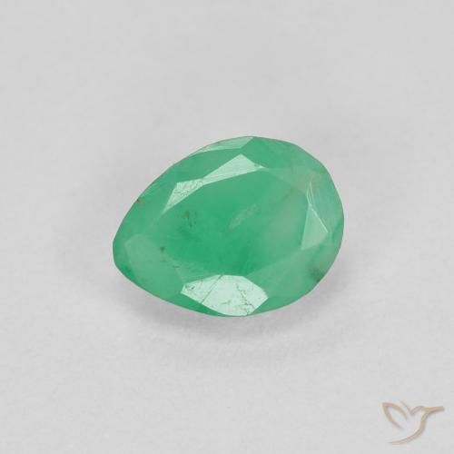0.37ct 天然 ミディアムグリーン エメラルド, 洋梨の形, SI