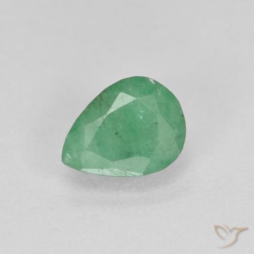 0.37ct 天然 ミディアムグリーン エメラルド, 洋梨の形, SI