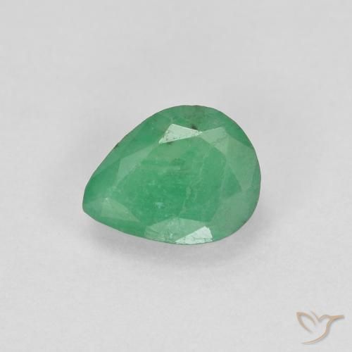 0.41ct 天然 ミディアムグリーン エメラルド, 洋梨の形, SI