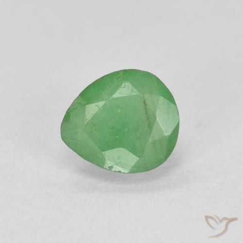 0.41ct 天然 ミディアムグリーン エメラルド, 洋梨の形, SI
