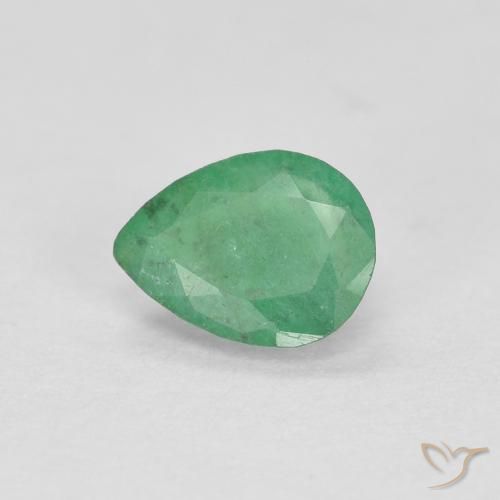 0.32ct 天然 クローバーグリーン エメラルド, 洋梨の形, SI