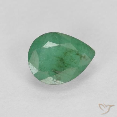 0.37ct 天然 ミディアムグリーン エメラルド, 洋梨の形, VS-SI