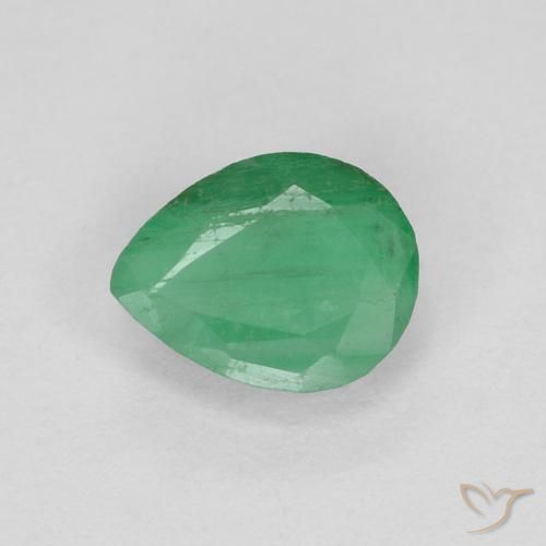 0.36ct 天然 ミディアムグリーン エメラルド, 洋梨の形, VS-SI
