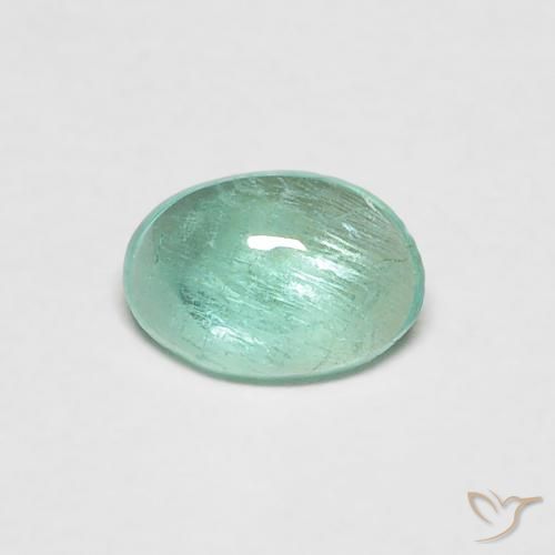 0.34ct 天然 青みがかったグリーン エメラルド, 楕円形, 透明