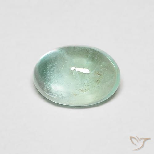 0.51ct 天然 グリーンブルー エメラルド, 楕円形, 透明