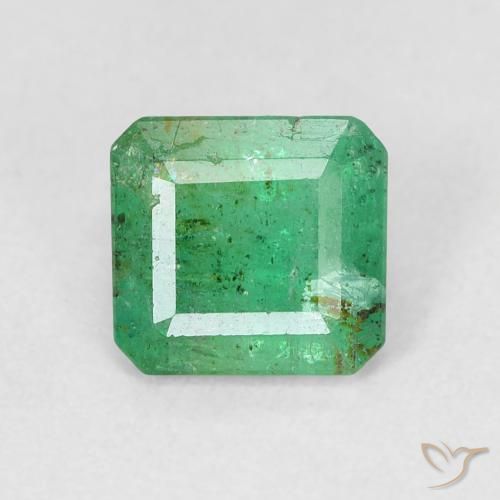 0.80ct 天然 ウォームグリーン エメラルド, エメラルドカット, SI