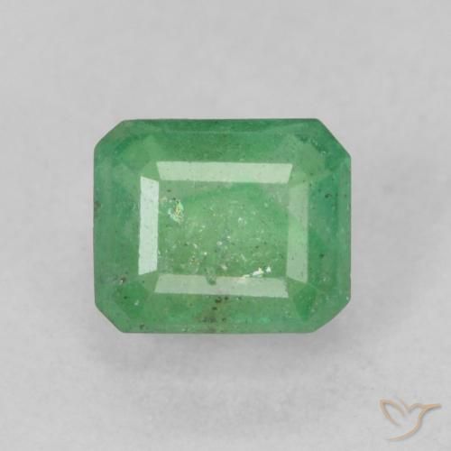 0.81ct 天然 ライトグリーン エメラルド, エメラルドカット, SI