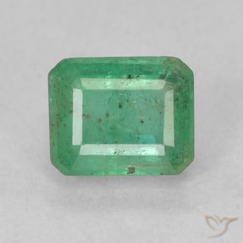 0.74ct 天然 薄いクールグリーン エメラルド, エメラルドカット, SI