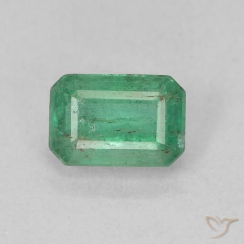 0.74ct 天然 ライトグリーン エメラルド, エメラルドカット, SI