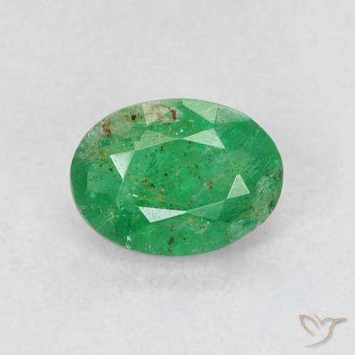 0.57ct 天然 鮮やかなグリーン エメラルド, 楕円形, SI