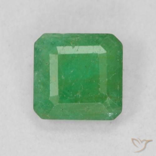 0.42ct 天然 黄みがかったグリーン エメラルド, エメラルドカット, SI