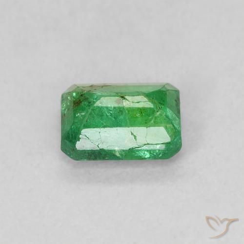 0.62カラットの天然シャムロックグリーンエメラルド、八角形 / エメラルドカット、SI