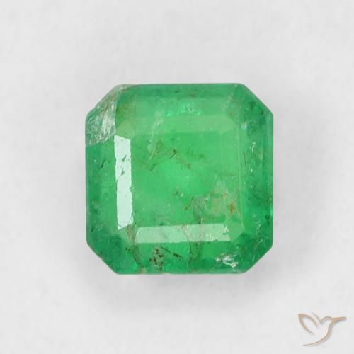 0.46ct 天然 ミディアムグリーン エメラルド, エメラルドカット, SI