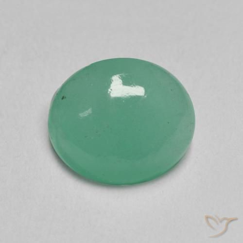 1.35ct 天然 Medium Light-Green エメラルド, 楕円形, 半透明