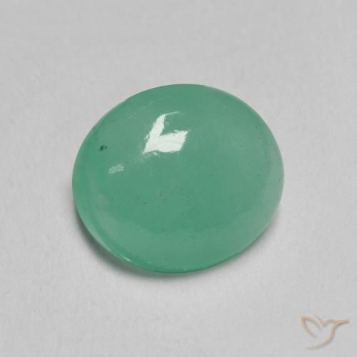 1.35カラットの天然Medium Light-Greenエメラルド、楕円形、半透明