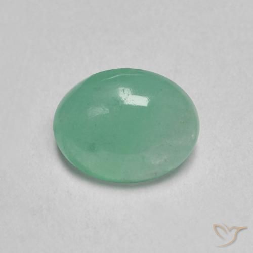 0.57ct 天然 クールグリーン エメラルド, 楕円形, 半透明
