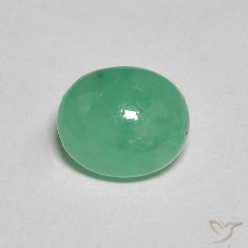 1.11ct 天然 薄いバジルグリーン エメラルド, 楕円形, 半透明