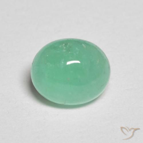 0.61ct 天然 ピスタチオグリーン エメラルド, 楕円形, 半透明