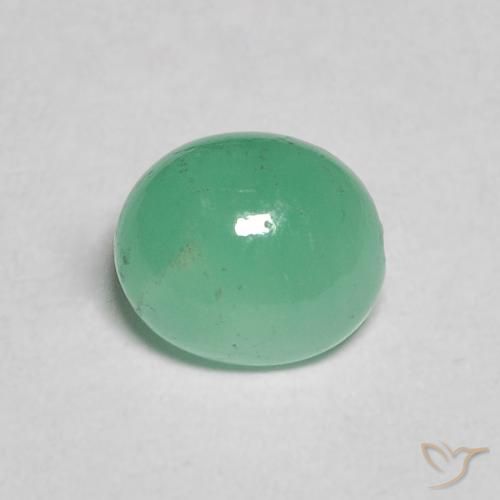 0.91ct 天然 濃いミントグリーン エメラルド, 楕円形, 半透明